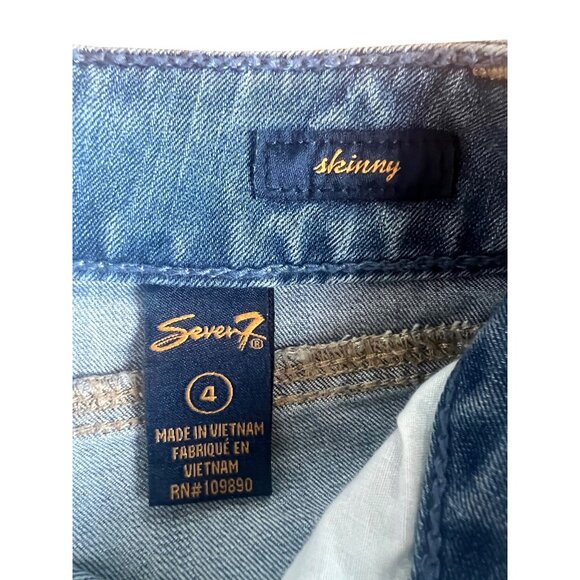 Seven7 Womens Mid-Rise Skinny Fit Denim Capri Jeans Medium Wash Size 4 - Picture 3 of 16